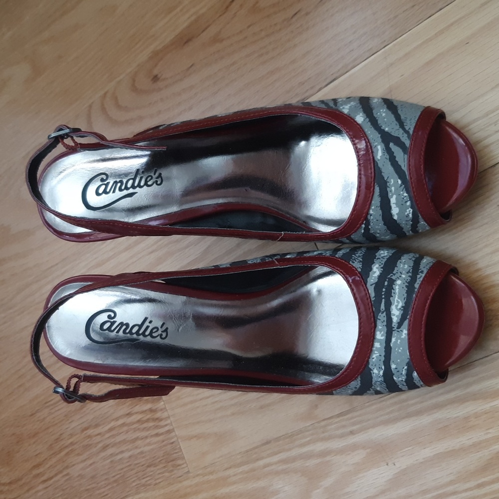 Candie’s Zebra Print Heels, New